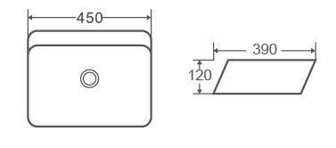 Раковина накладная Ceramalux N 45 белый  2242 - 2