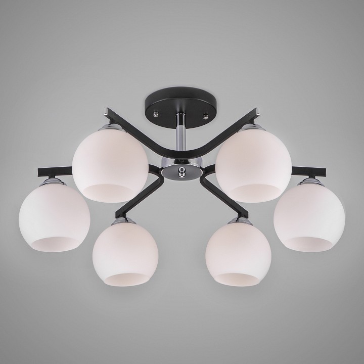 Люстра на штанге Eurosvet Blasco 30145/6 хром/венге - 0