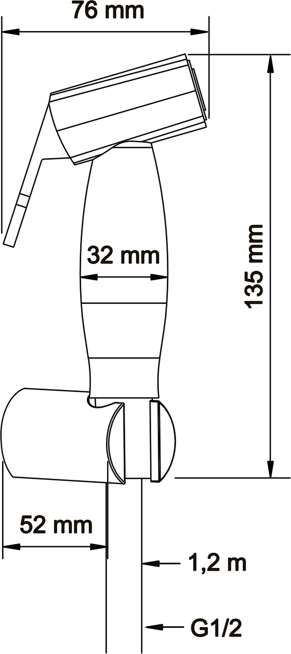 Гигиенический душ Swedbe Calypso черный матовый  5023B - 9