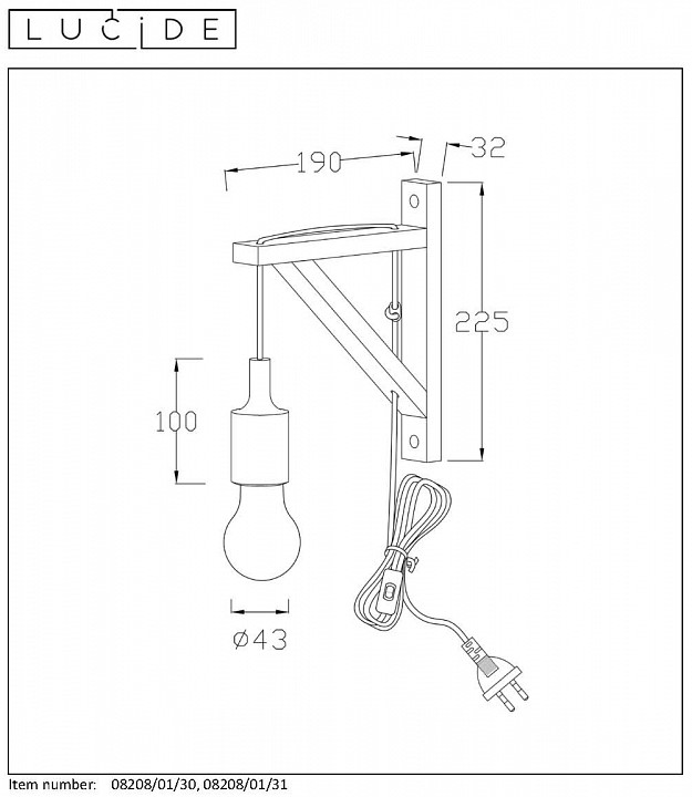 Бра Lucide Fix 08208/01/31 - 3