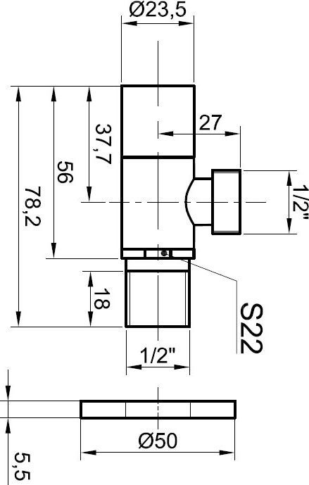 Вентиль для подвода воды Bronze de Luxe  32626 - 1