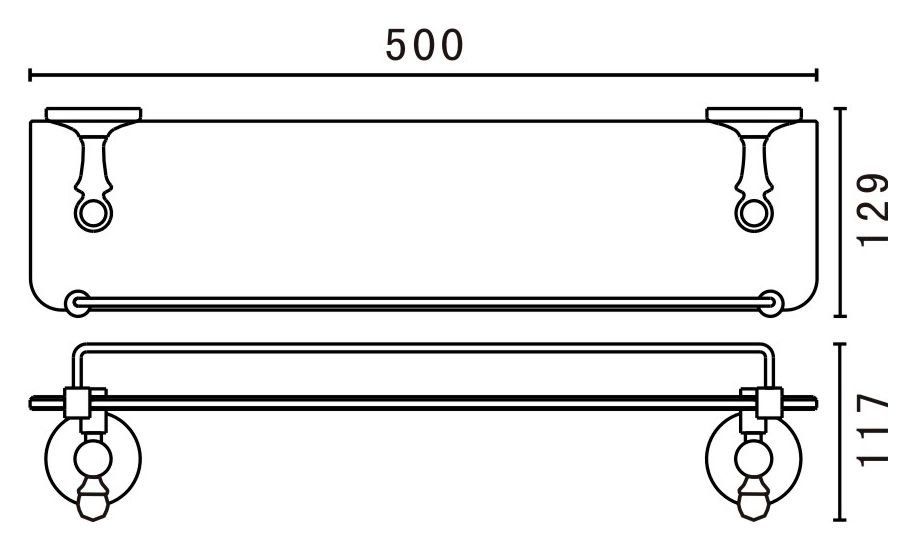 Полка Art&Max Antic Crystal AM-E-2682SJ-Cr AM-E-2682CSJ-Cr - 2