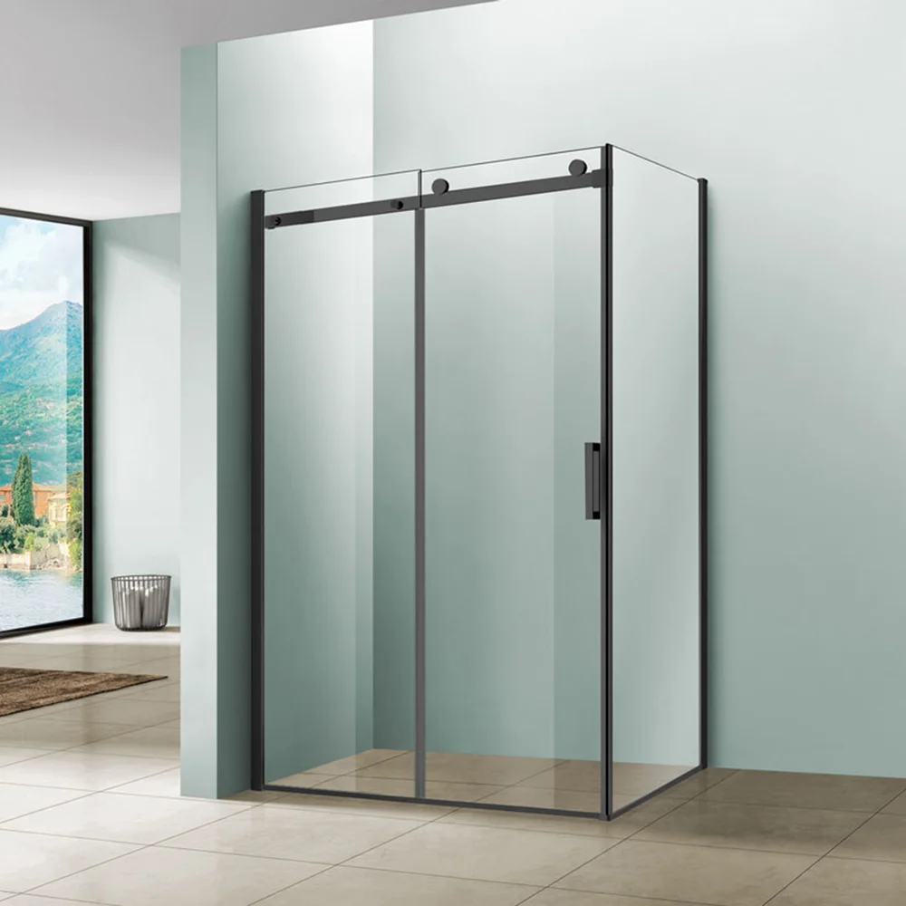 Душевая дверь Vincea Como 120 черная стекло прозрачное VDS-1C120CLB - 1