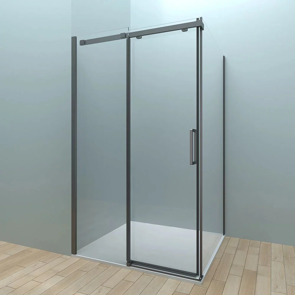 Душевой уголок Veconi Rovigo RV-070 140x90 профиль черный  RV070-14090PR-01-19C4 - 1