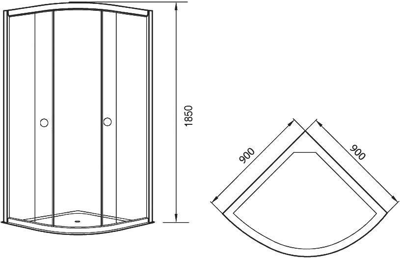 Душевой уголок Agger A01 A01-090MCR/G 90х90, матовое стекло - 6