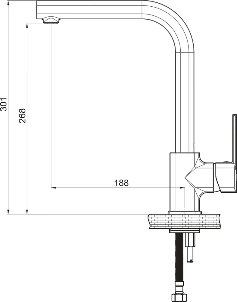 Смеситель для кухни GPD Pedra черный матовый MTE160-S - 2