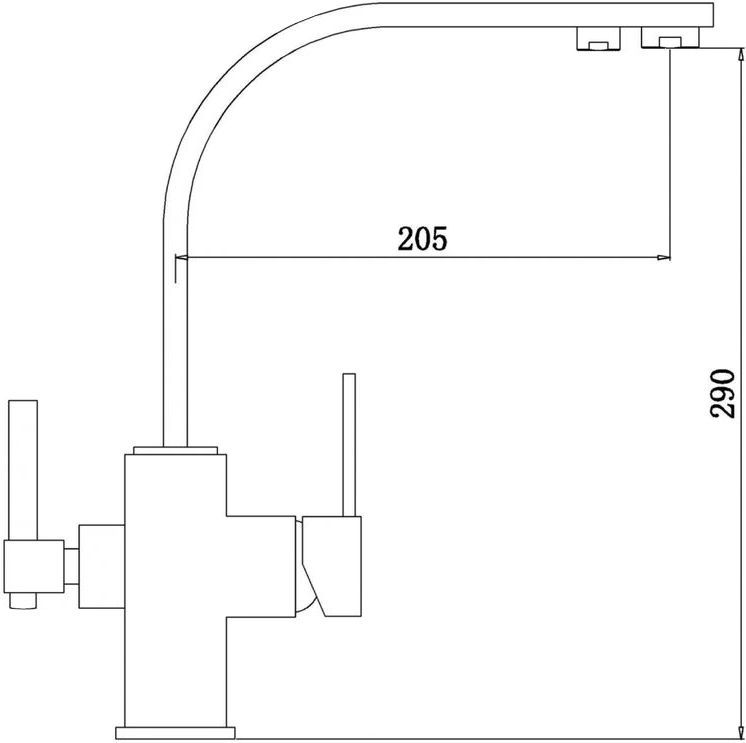 Смеситель Zorg Sanitary ZR 332 YF nickel для кухонной мойки - 1