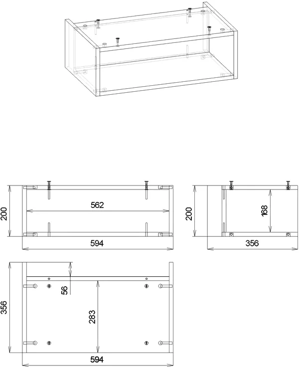 Ниша для тумбы Бриклаер Кристалл 60 дуб бунратти  4627125415883 - 3