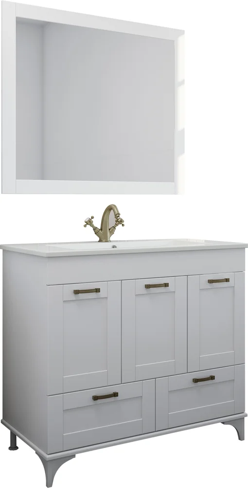 Тумба с раковиной Sanflor Ванесса 95 белый  С15328 - 2