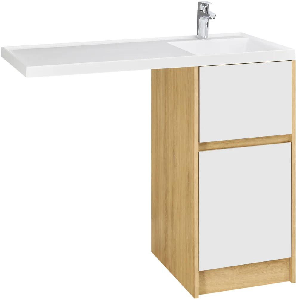 Комплект мебели Aquaton Лондри 40 светлое дерево-белый - 4