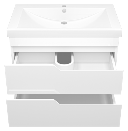 Тумба с раковиной Misty Софт 75 белая глянцевая УТ000015047 - 1