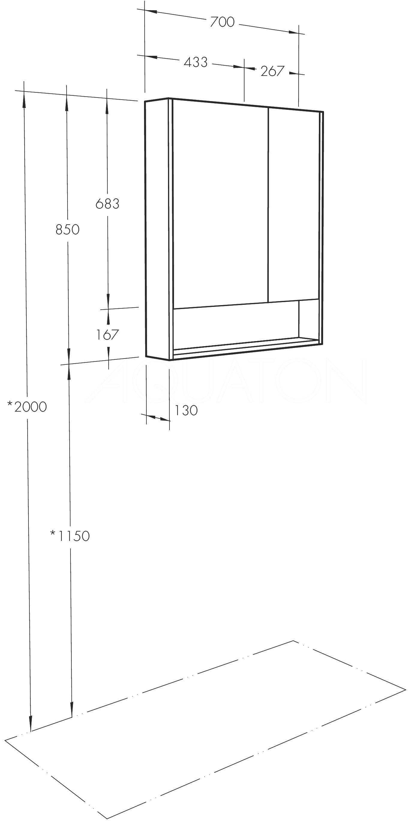 Зеркало-шкаф Aquaton Сканди 70 белый - светлое дерево 1A252202SDZ90 - 6