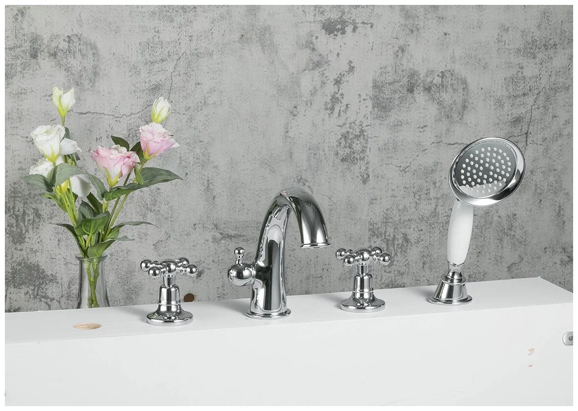 Смеситель на борт ванны Gappo хром G1189 - 1