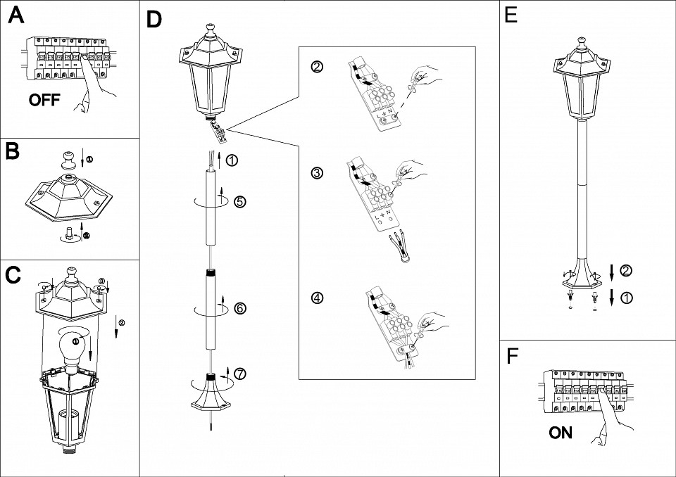 Наземный высокий светильник Eglo ПРОМО Laterna 5 22995 - 1