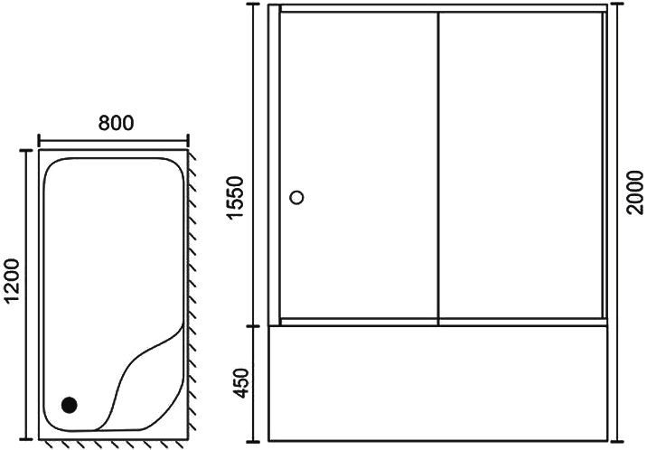 Душевой уголок Royal Bath 120х80 хром стекло матовое RB8120BP-C-CH-R - 5
