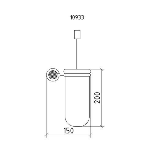Ершик для унитаза настенный Boheme Royal Cristal хром черный 10933-CR-B - 1