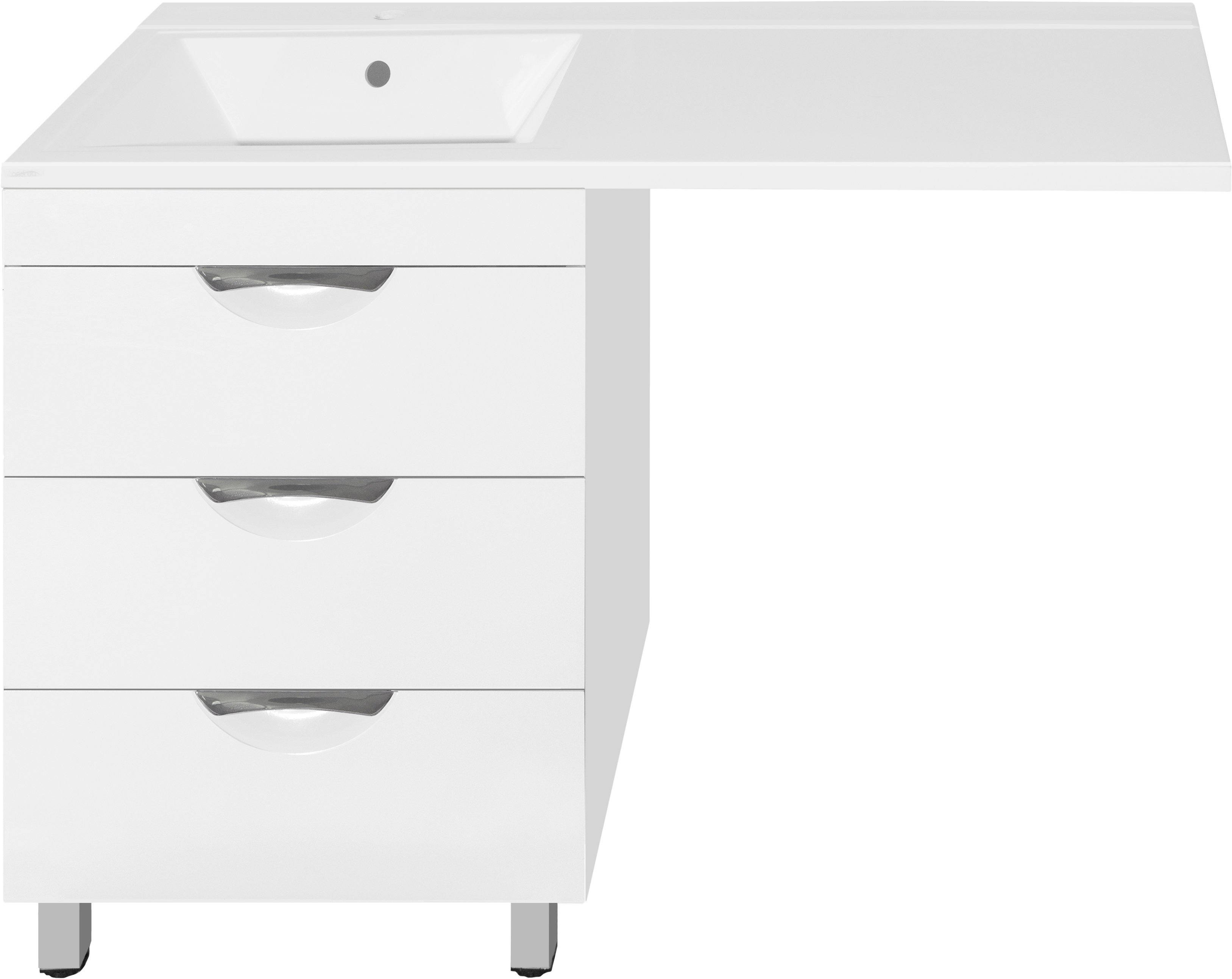 Тумба для комплекта Style Line Жасмин 60 Люкс Plus белая, для стиральной машины ЛС-00000644 - 2