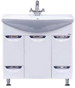 Тумба с раковиной Misty Орхидея 85 белая глянцевая СО000006652 - 0