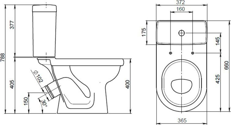 Унитаз-компакт Santeri Визит 1.P405.3.S00.00B.F - 1