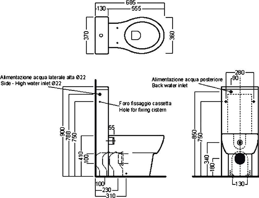 Приставной унитаз Hatria Nido  Y0QU01 - 12