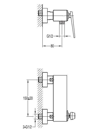 Смеситель для душа Cezares BADEN хром  BADEN-D-01 - 1