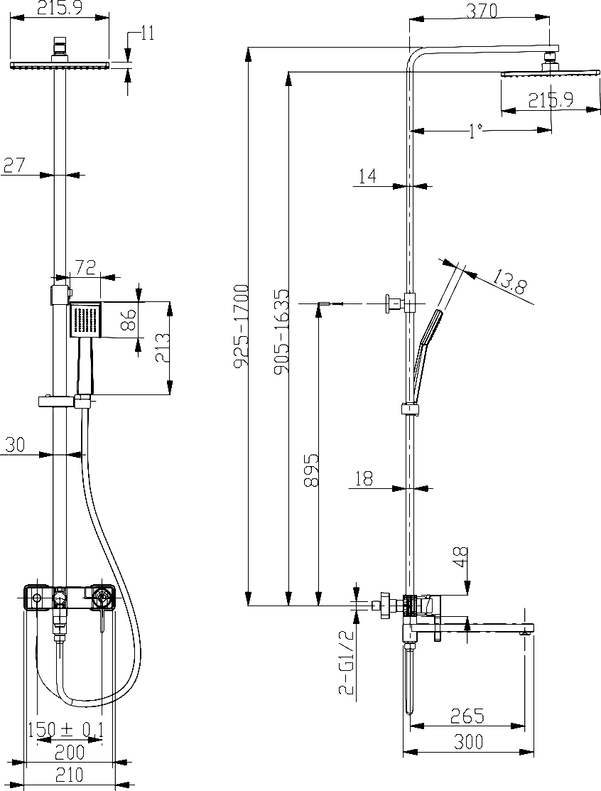 Душевая стойка Lemark Tropic LM7004CS хром - 1