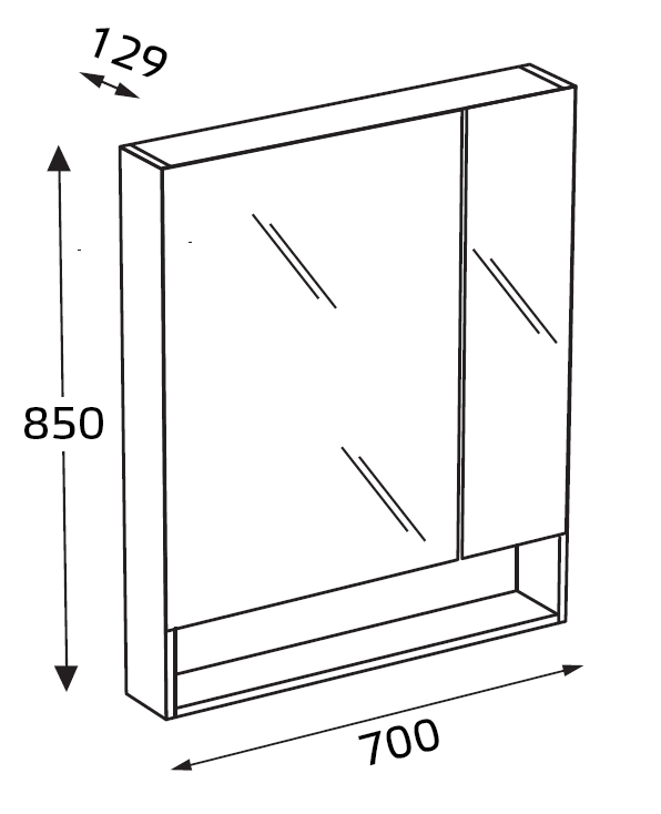 Зеркало-шкаф Roca Gap 70 тиковое дерево ZRU9302845 - 1