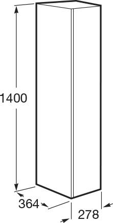 Шкаф-пенал Roca UP L, белый, с бутылочницей ZRU9303013 - 6