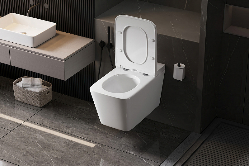 Подвесной унитаз Abber Rechteck белый с сиденьем микролифт AC1202P - 3