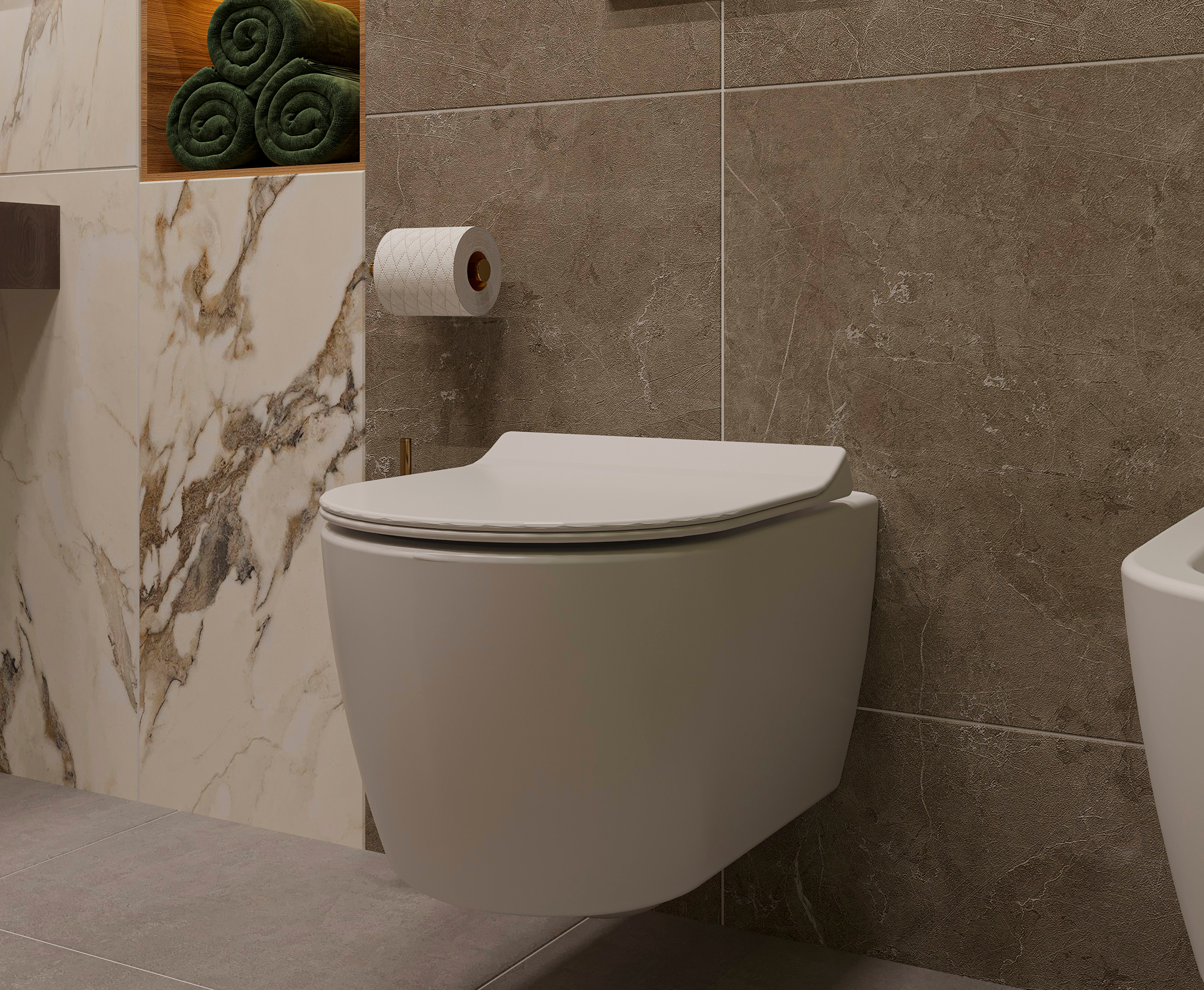 Комплект Унитаз подвесной STWORKI Ноттвиль SETK3104-2616 безободковый, с микролифтом + Инсталляция EWRIKA ProLT 0026-2020 с кнопкой смыва EWRIKA 0052 белая + Биде подвесное STWORKI Ноттвиль + Инсталляция для биде AlcaPlast 567326 - 2