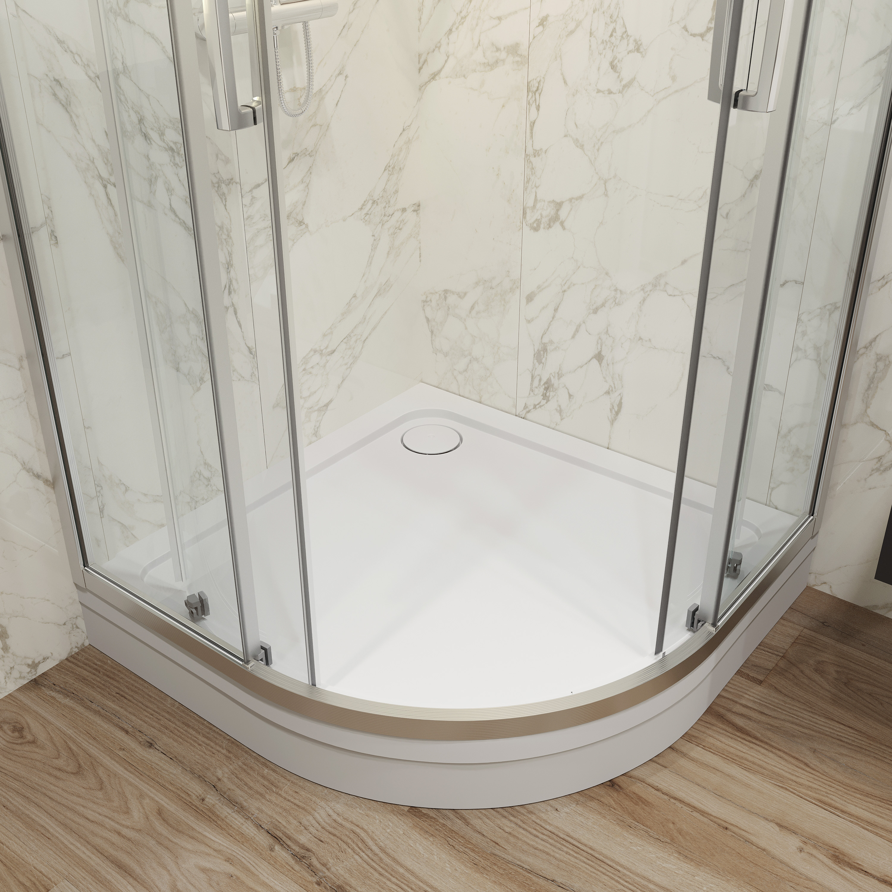 Душевой уголок STWORKI Хельсинки 100x100 см профиль хром матовый 3GW003TTKK000 - 3