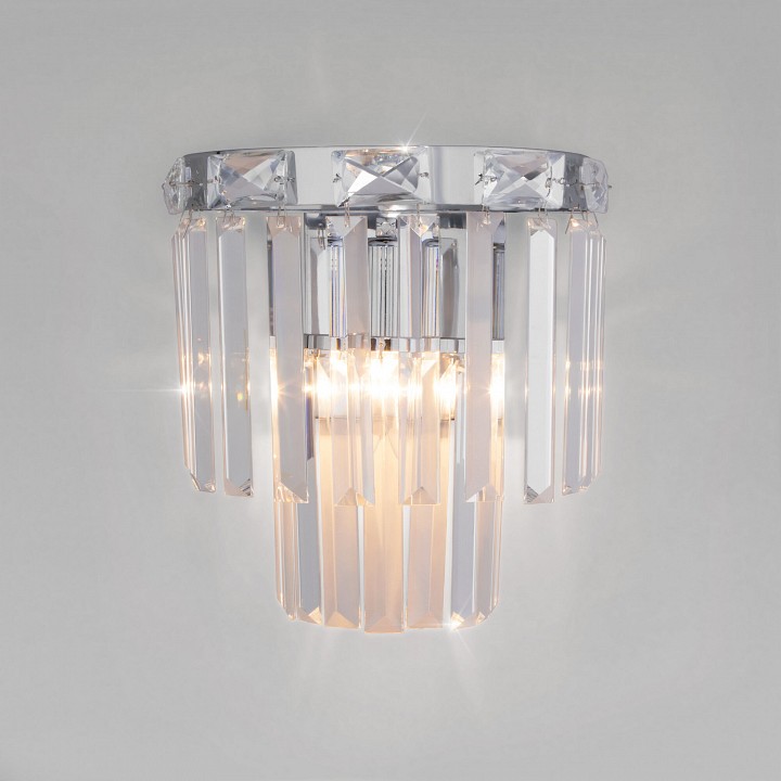 Накладной светильник Eurosvet Elegante 10130/1 хром/прозрачный хрусталь Strotskis - 0