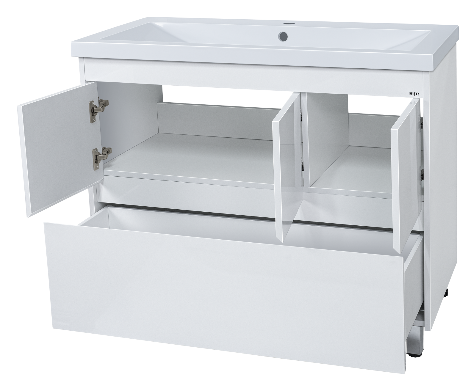 Тумба под раковину Misty Алиса 100 белая глянцевая Э-Али01100-0112Я - 1