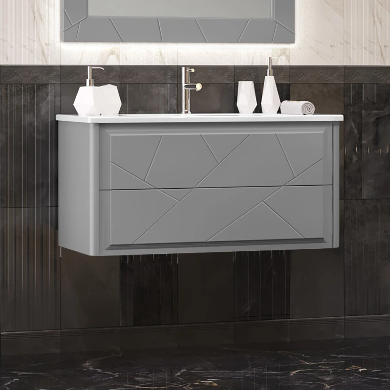 Тумба с раковвиной Opadiris Луиджи 100 серая матовая - 0