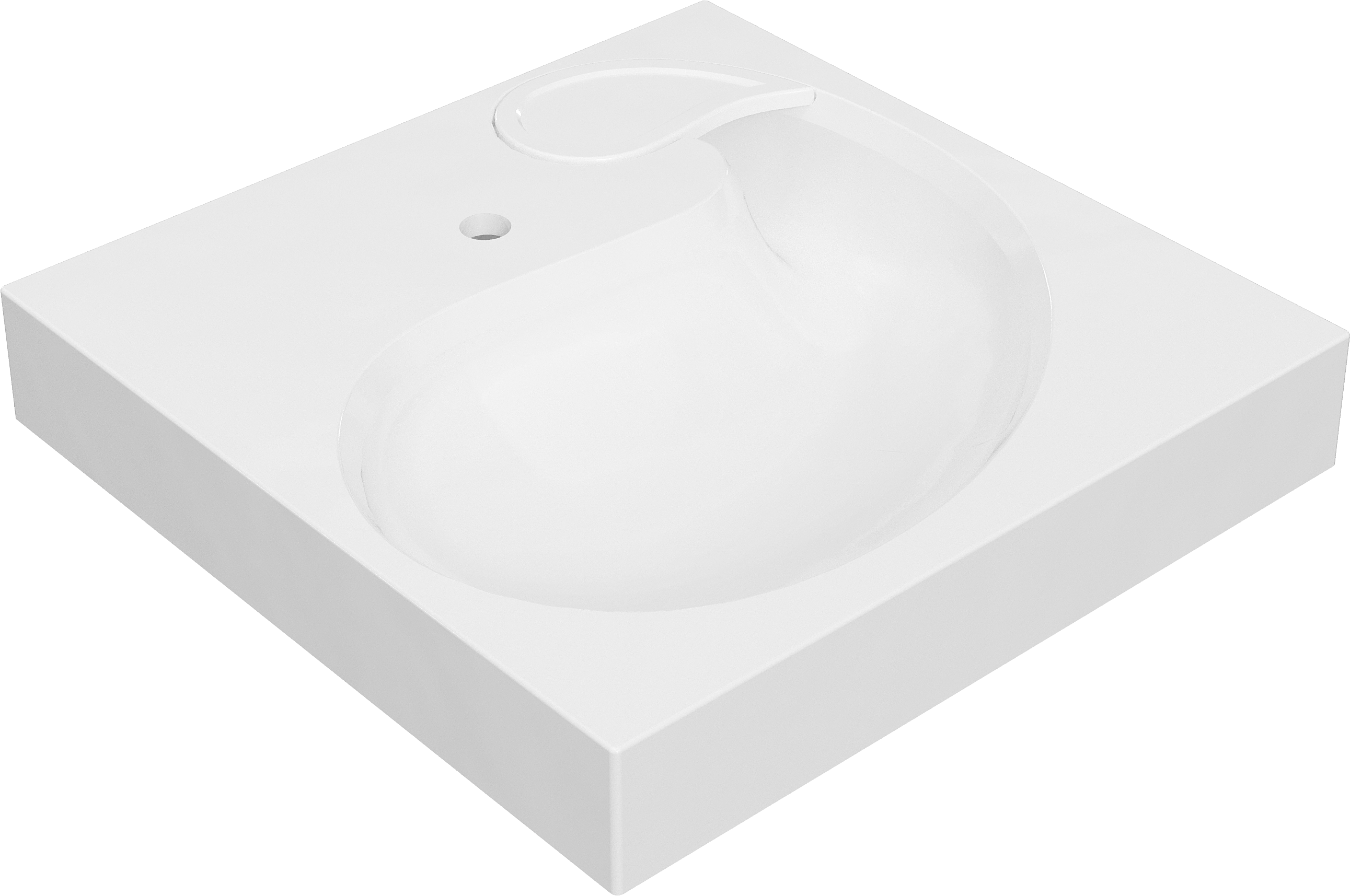 Раковина STWORKI Дублин 60 см белая, на стиральную машину RSD600 - 0