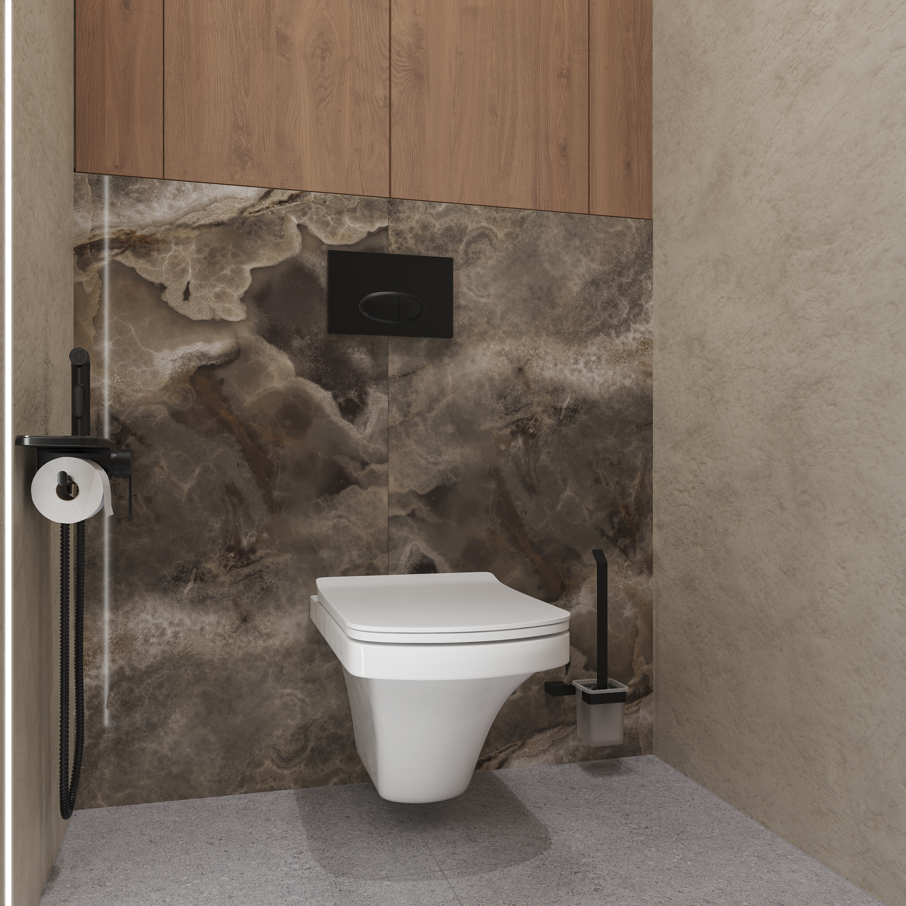 Комплект Унитаз подвесной STWORKI Хальмстад SETK2804-0606-001-1-6000 с микролифтом + Система инсталляции для унитазов STWORKI 510162 с кнопкой смыва 230823 хром матовый 561307 - 1