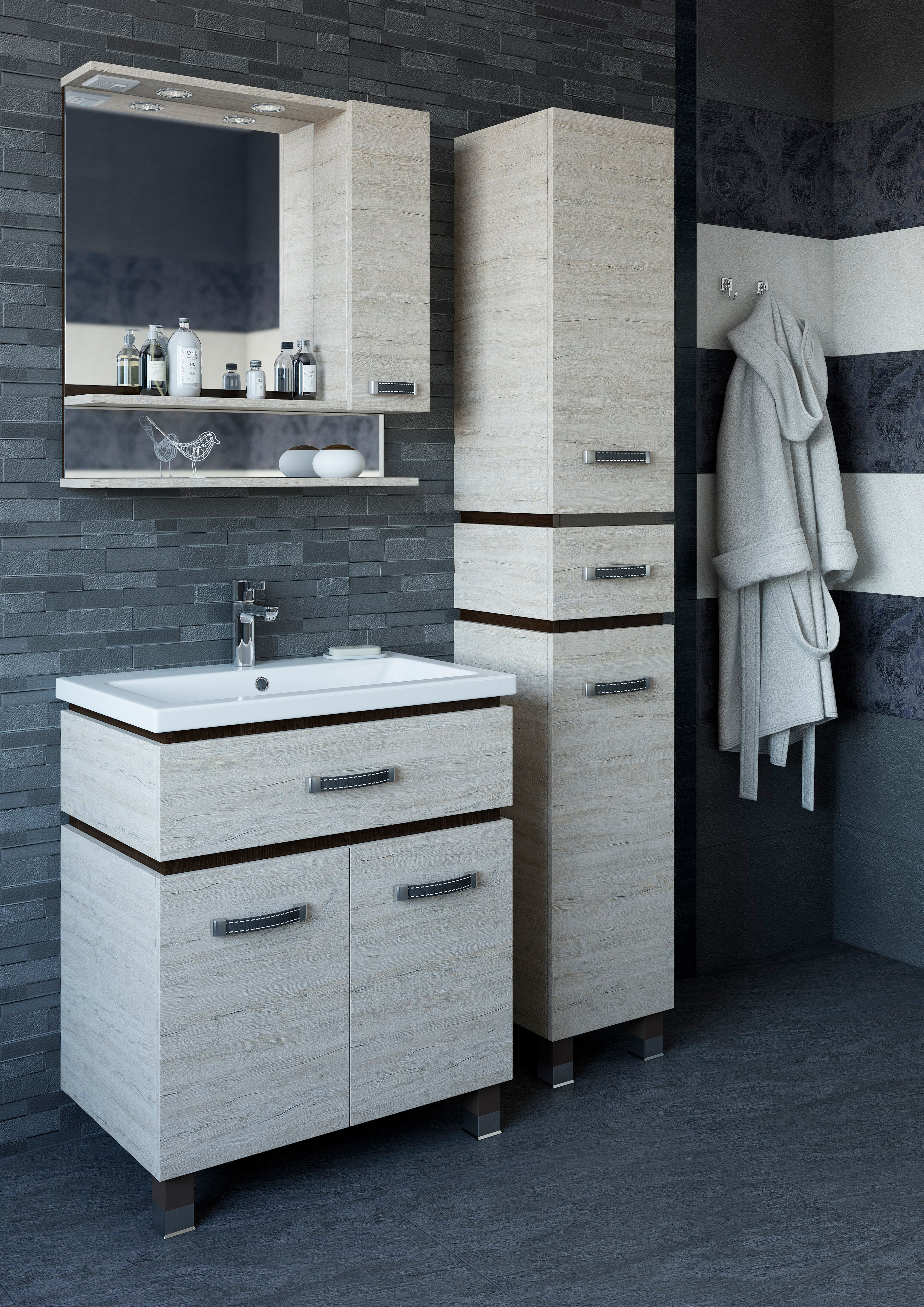 Тумба с раковиной Sanflor Техас 70, напольная, орегон - 1