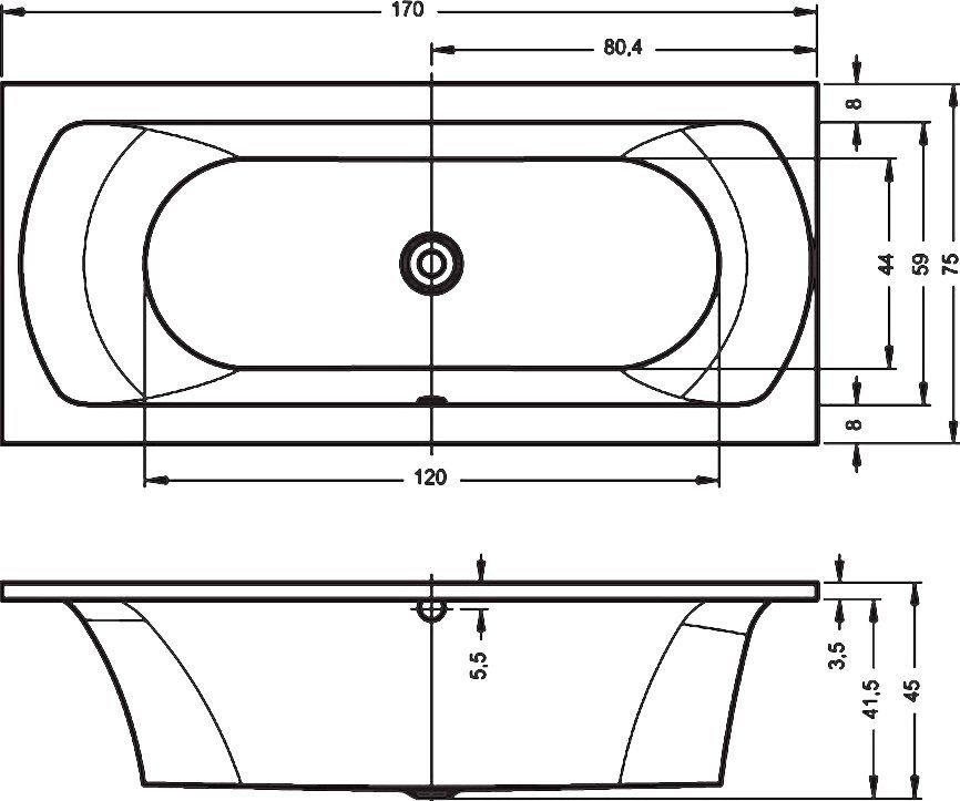 Акриловая ванна Riho Lima 170 R B051001005 - 1
