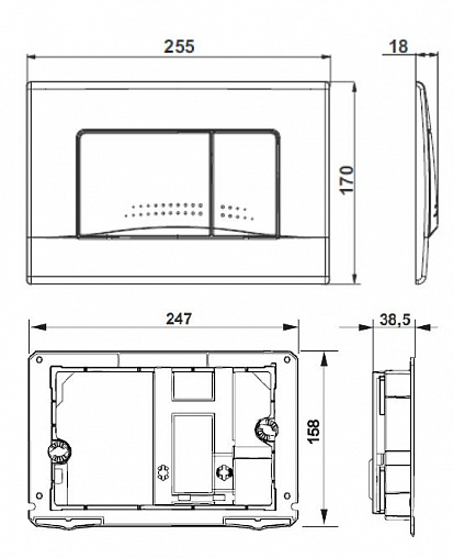 Клавиша смыва Roca Active Pl 32B 8901130B1 хром - 1
