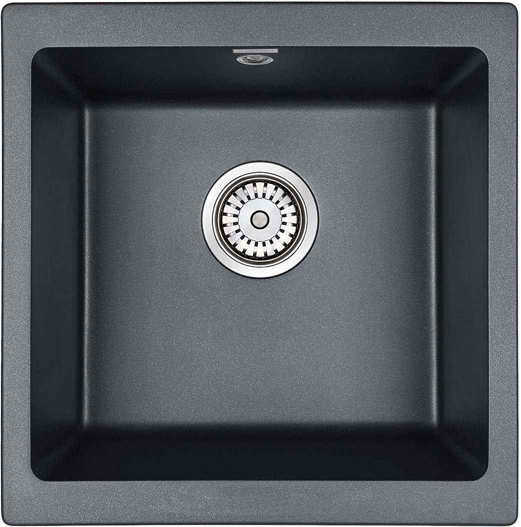 Комплект Мойка кухонная Paulmark Brilon PM104546-BLM черный металлик + Смеситель Paulmark Essen Es213011-418 для кухонной мойки, черный металлик - 2