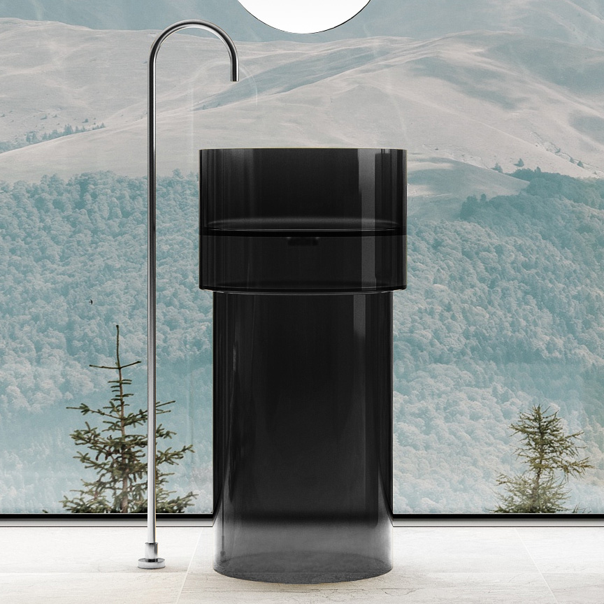 Раковина напольная ABBER Kristall 45 черный  AT2701Onyx-H - 0