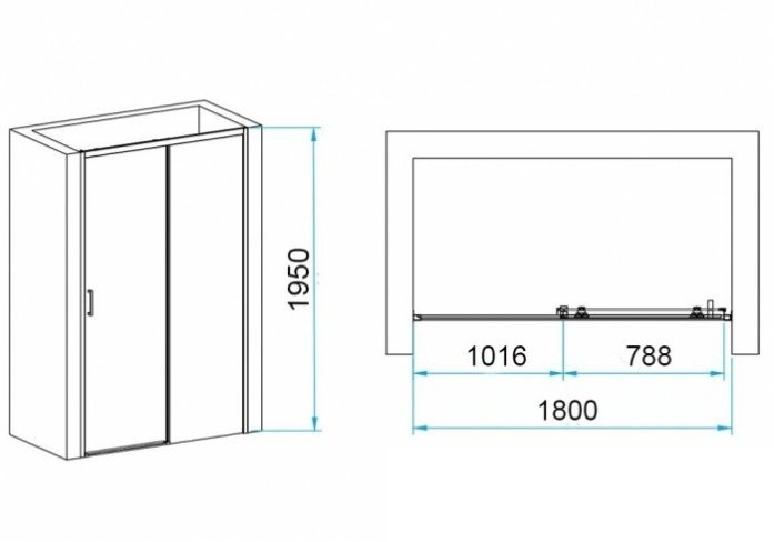 Душевая дверь RGW Passage PA-017B 180х195 профиль черный стекло прозрачное 350801718-14 - 1