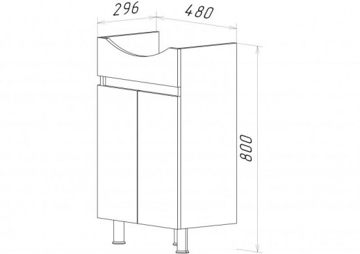 Тумба с раковиной Misty Элегия 50 белая УТ000008219 - 2
