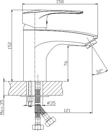 Смеситель для раковины Rossinka  хром  T40-15 - 1
