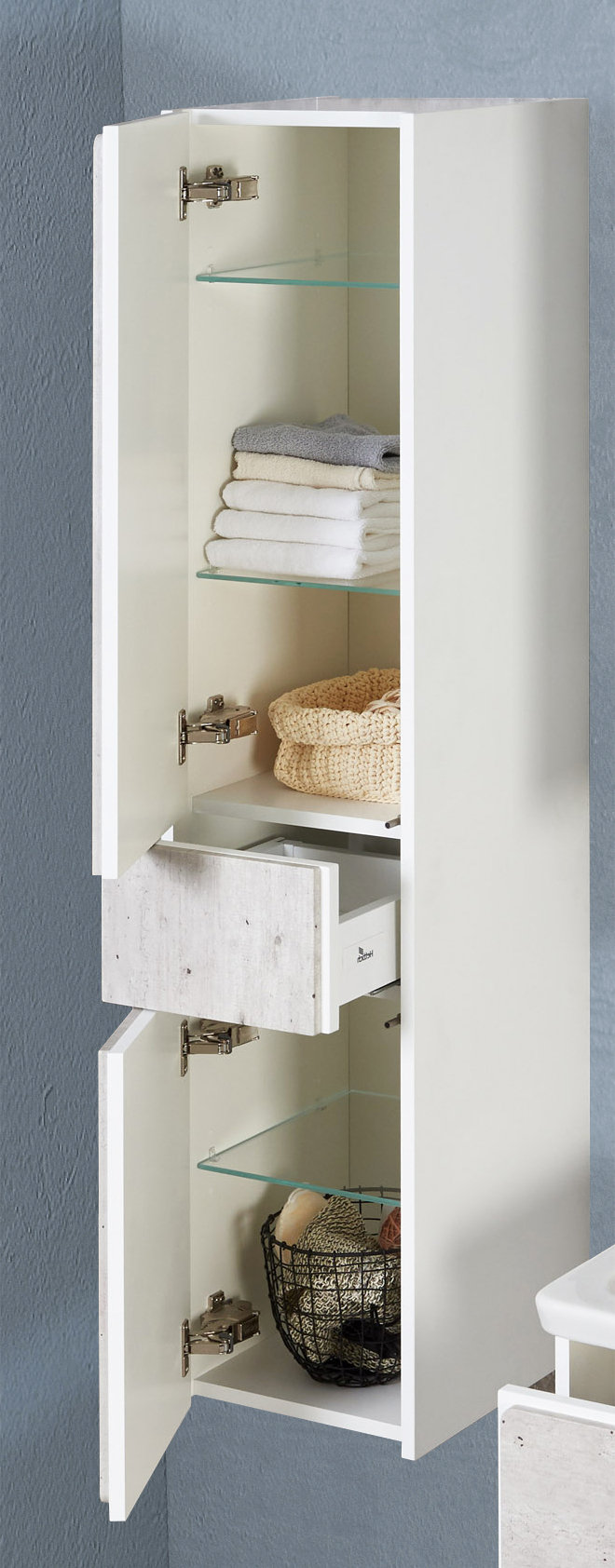 Шкаф-пенал Roca Ronda L, белый, бетон ZRU9303005 - 2