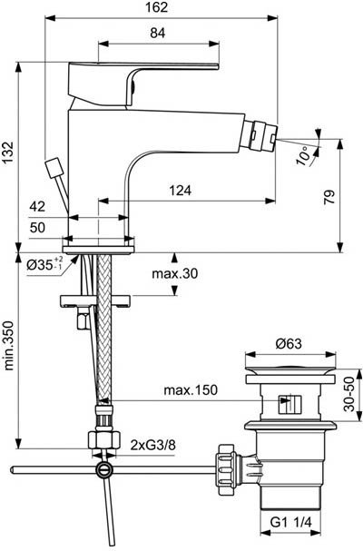 Смеситель для биде Ideal Standard Cerafine хром BC492AA - 1