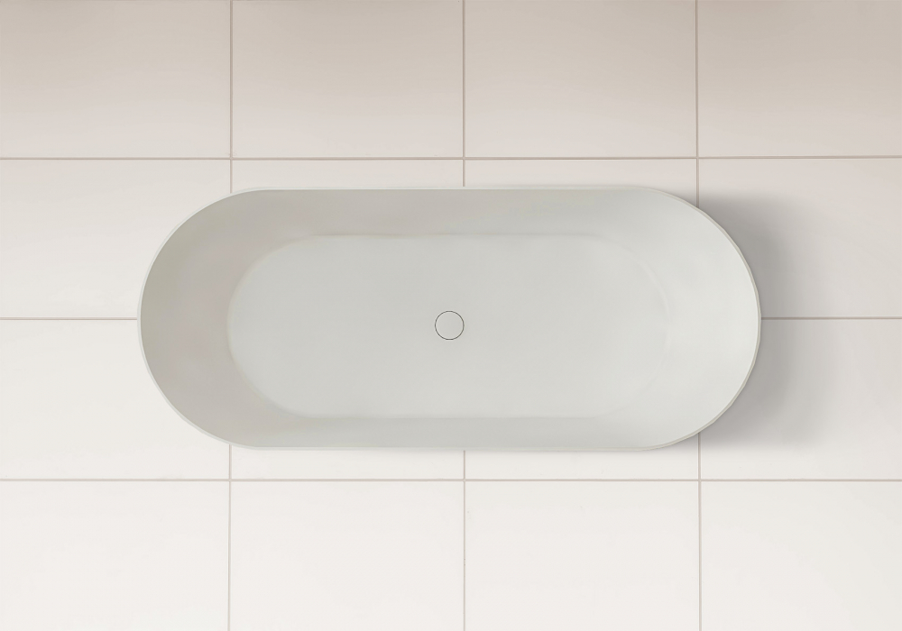 Ванна иВанна из искусственного камня Abber Stein 165х70 белый матовый AS9622 - 4