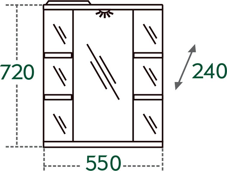 Зеркало-шкаф СанТа Герда 55 свет фацет 101021 - 6