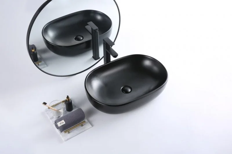 Раковина накладная BelBagno 60 см черный матовый  BB1084-H301 - 1