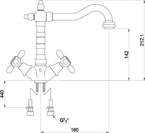 Смеситель Timo Ritz 0143FK Gold для кухонной мойки 0143FK chrome-gold - 1